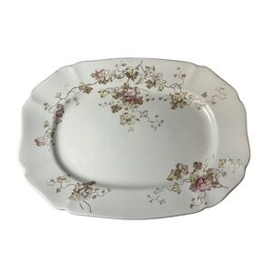 Alfred Meakin Royal Semi-Porcelain Oval Platter‎ Floral Vine Scalloped England